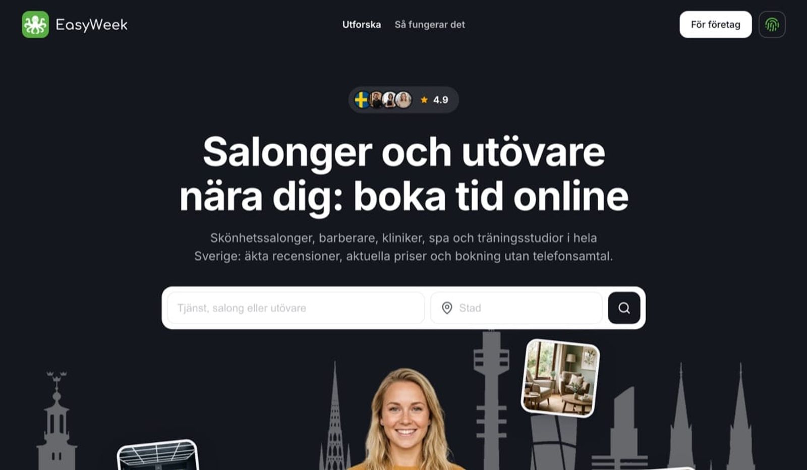 Startsidan för EasyWeeks katalog i Sverige